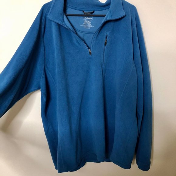 Mens LL Bean XXL Tall Fleece Quarter Zip Pullover Sweatshirt - Picture 4 of 5